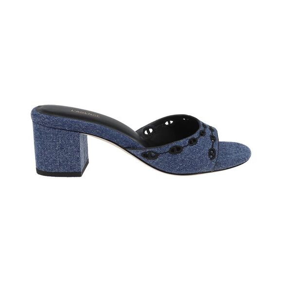 L'agence Camille Suede Heeled Sandal Blue